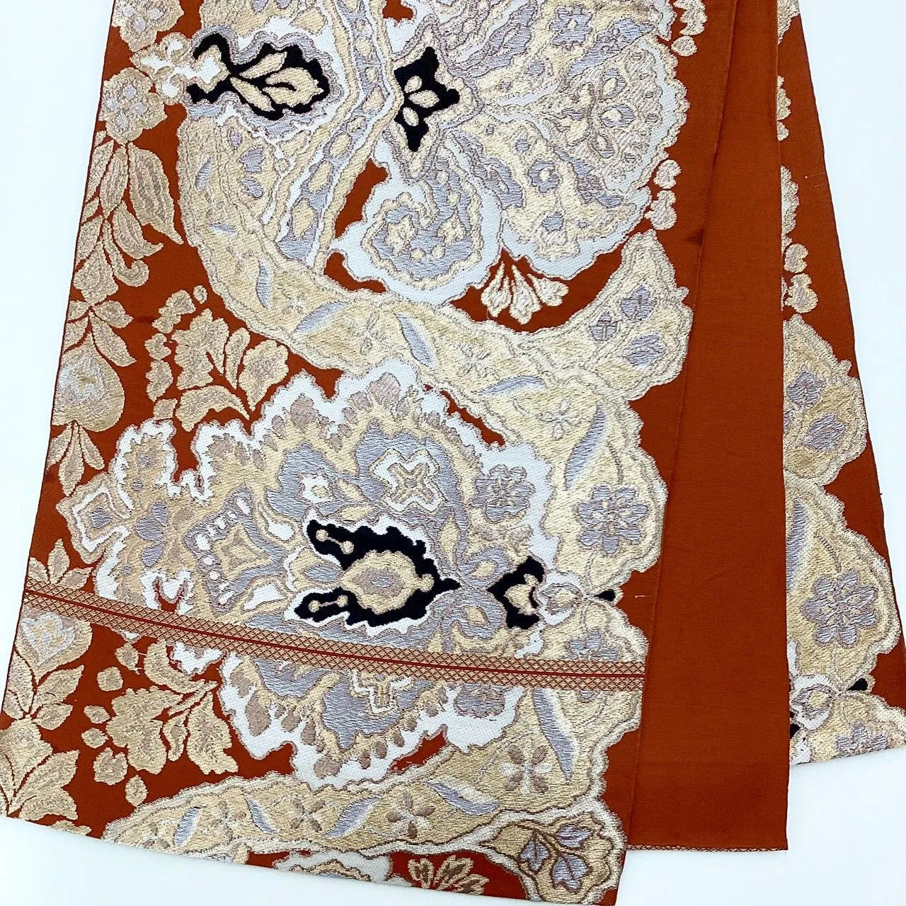 6254# Japanese Vintage Fukuro Obi Belt Kimono Fabric Silk Traditional Untailored