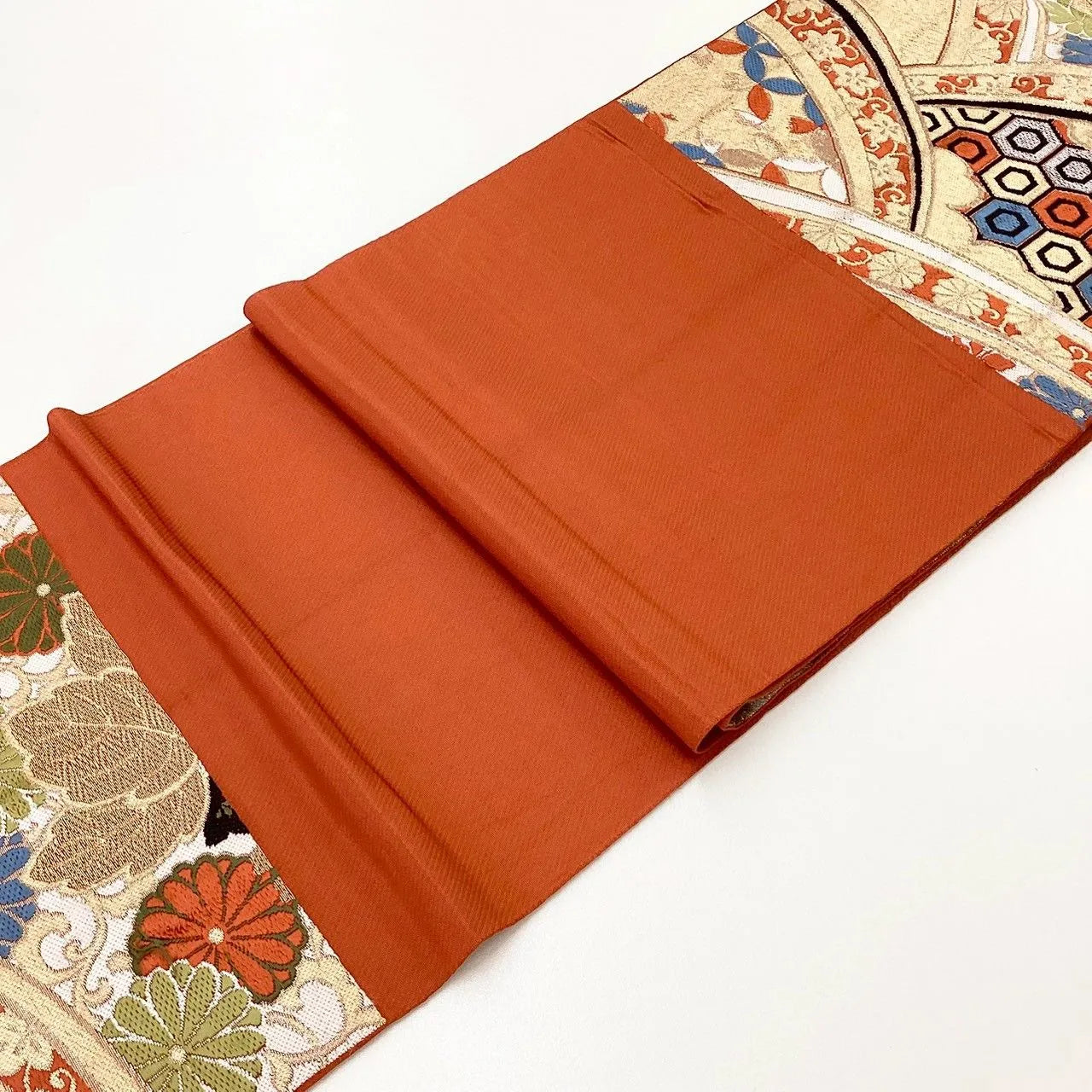 6255# Japanese Vintage Fukuro Obi Belt Kimono Fabric Silk Traditional