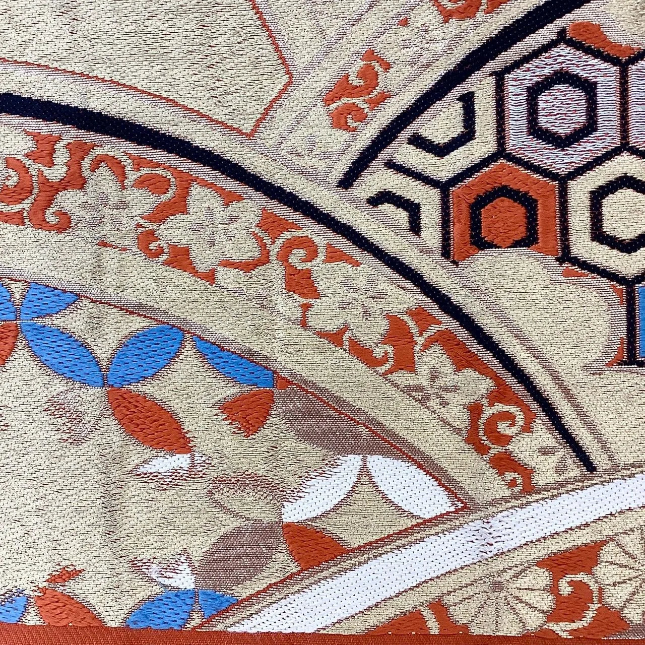 6255# Japanese Vintage Fukuro Obi Belt Kimono Fabric Silk Traditional