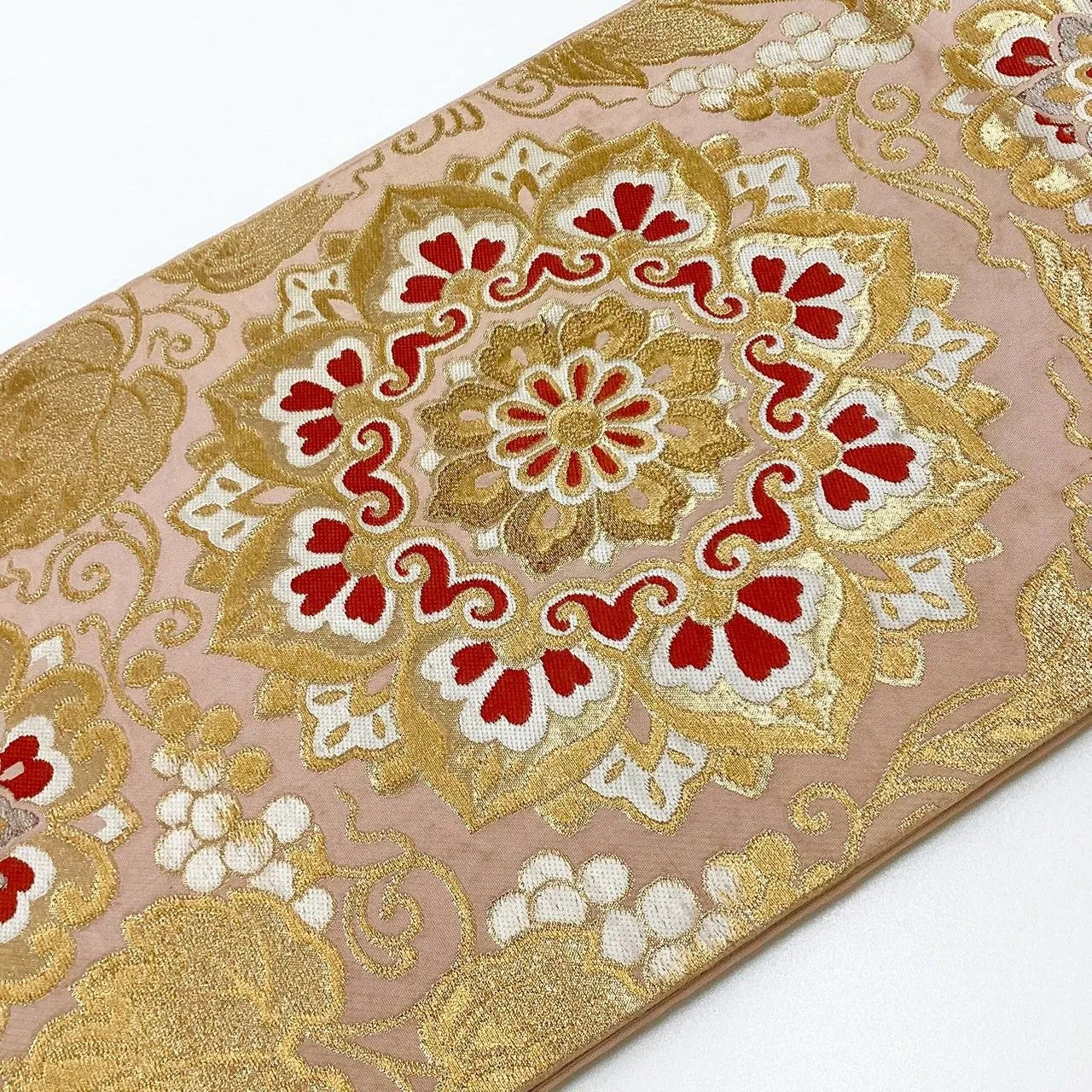 6257# Japanese Vintage Fukuro Obi Belt Kimono Fabric Silk Traditional