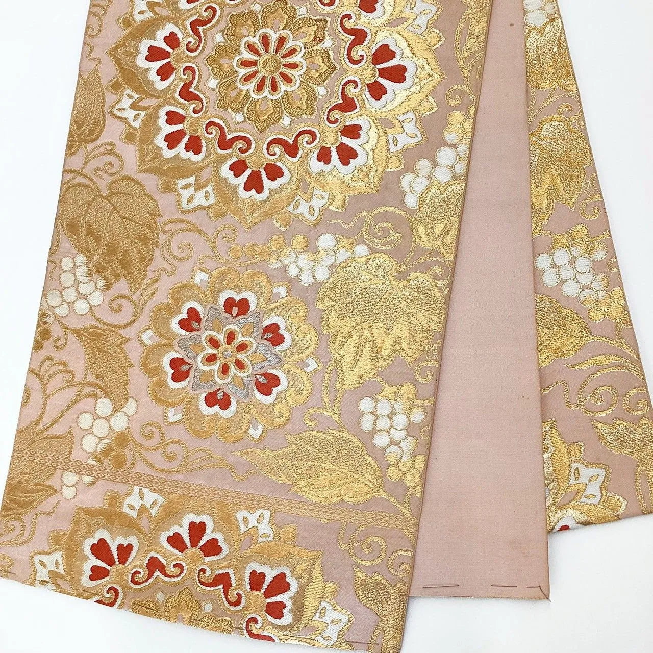 6257# Japanese Vintage Fukuro Obi Belt Kimono Fabric Silk Traditional