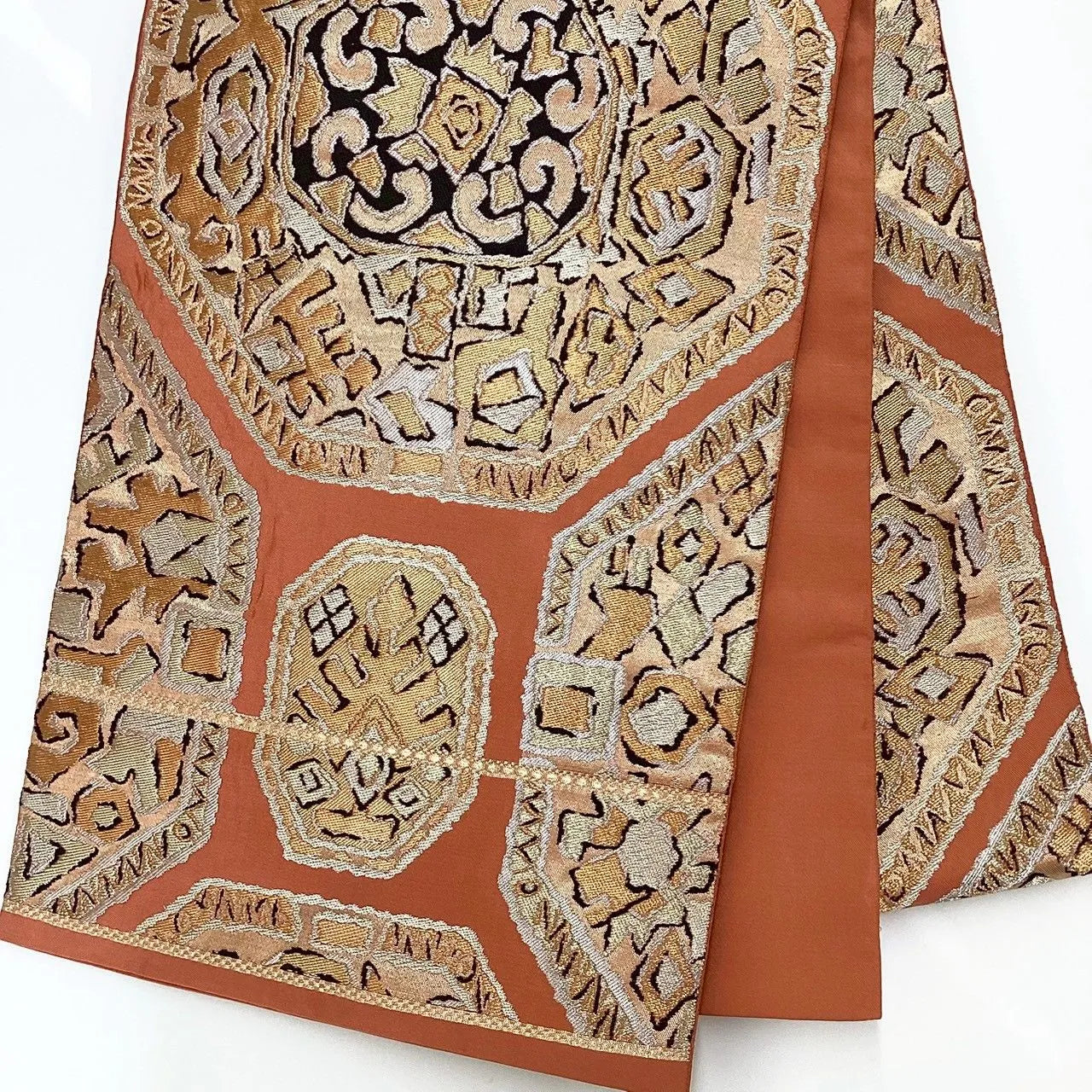 6259# Japanese Vintage Fukuro Obi Belt Kimono Fabric Silk Traditional