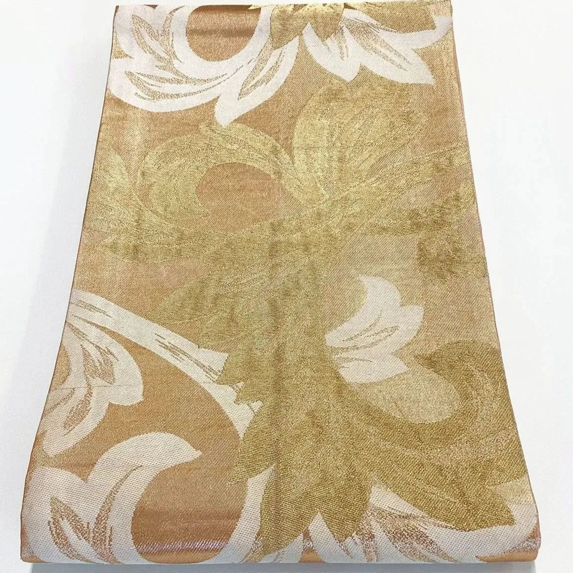 6245# Japanese Vintage Fukuro Obi Belt Kimono Fabric Silk Traditional Gold