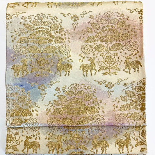 6249# Japanese Vintage Fukuro Obi Belt Kimono Fabric Silk Traditional