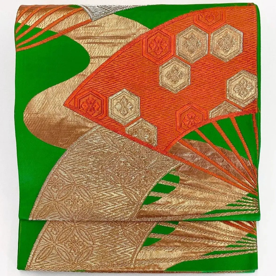 6252# Japanese Vintage Fukuro Obi Belt Kimono Fabric Silk Traditional