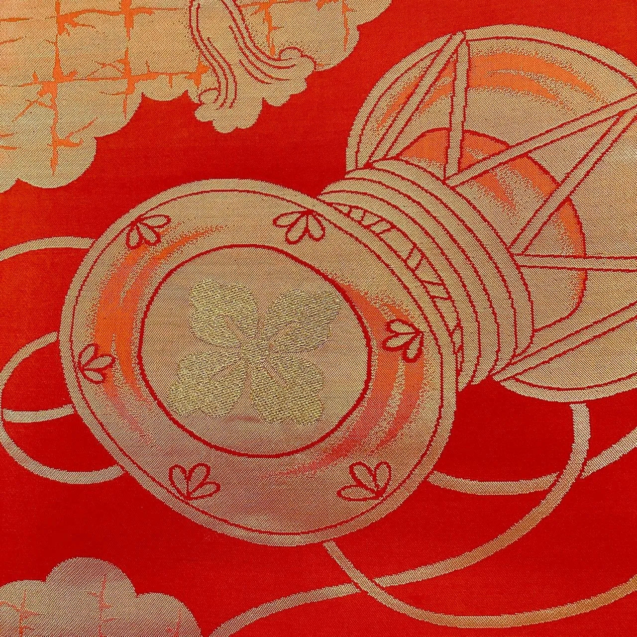 6262# Japanese Vintage Fukuro Obi Belt Kimono Fabric Silk Traditional