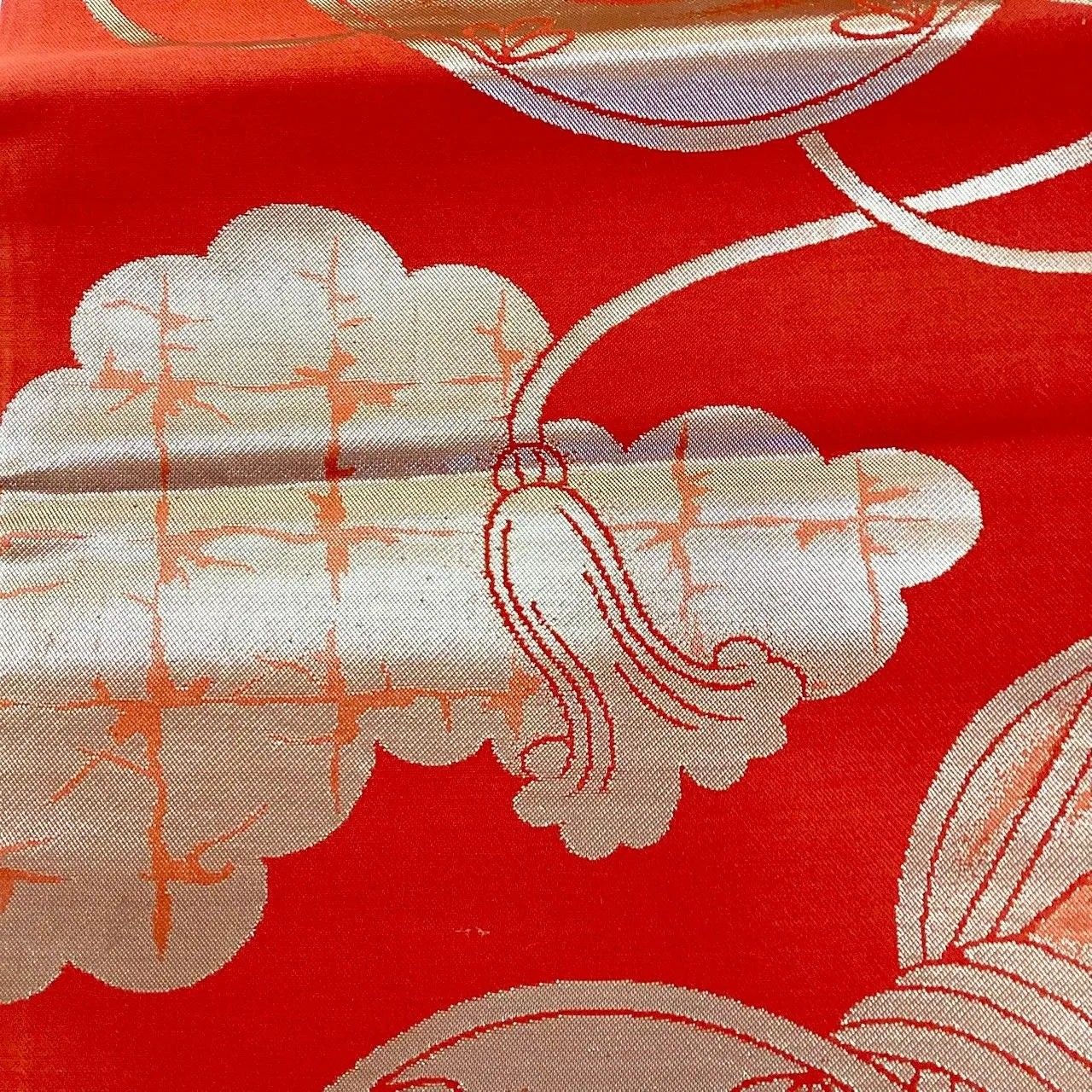 6262# Japanese Vintage Fukuro Obi Belt Kimono Fabric Silk Traditional