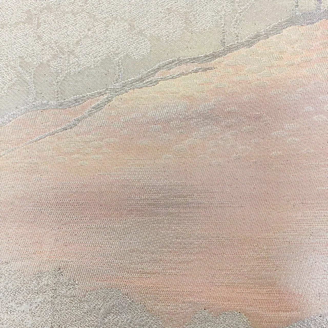 6263# Japanese Vintage Fukuro Obi Belt Kimono Fabric Silk Traditional Silver