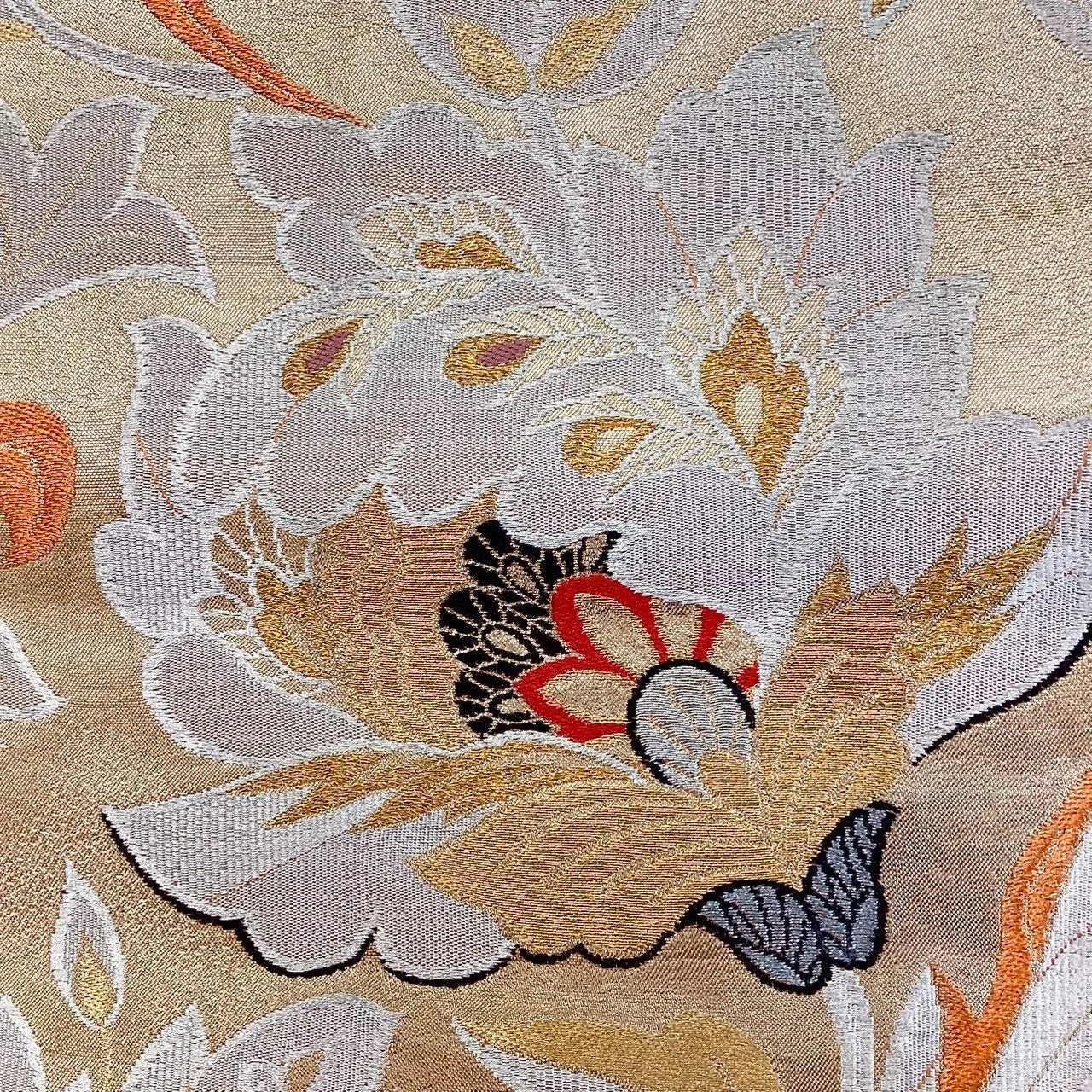 6271# Japanese Vintage Fukuro Obi Belt Kimono Fabric Silk Traditional