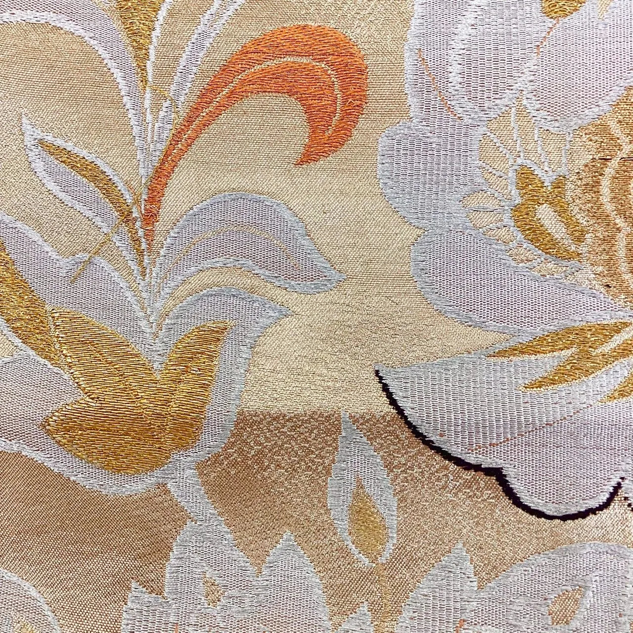 6271# Japanese Vintage Fukuro Obi Belt Kimono Fabric Silk Traditional