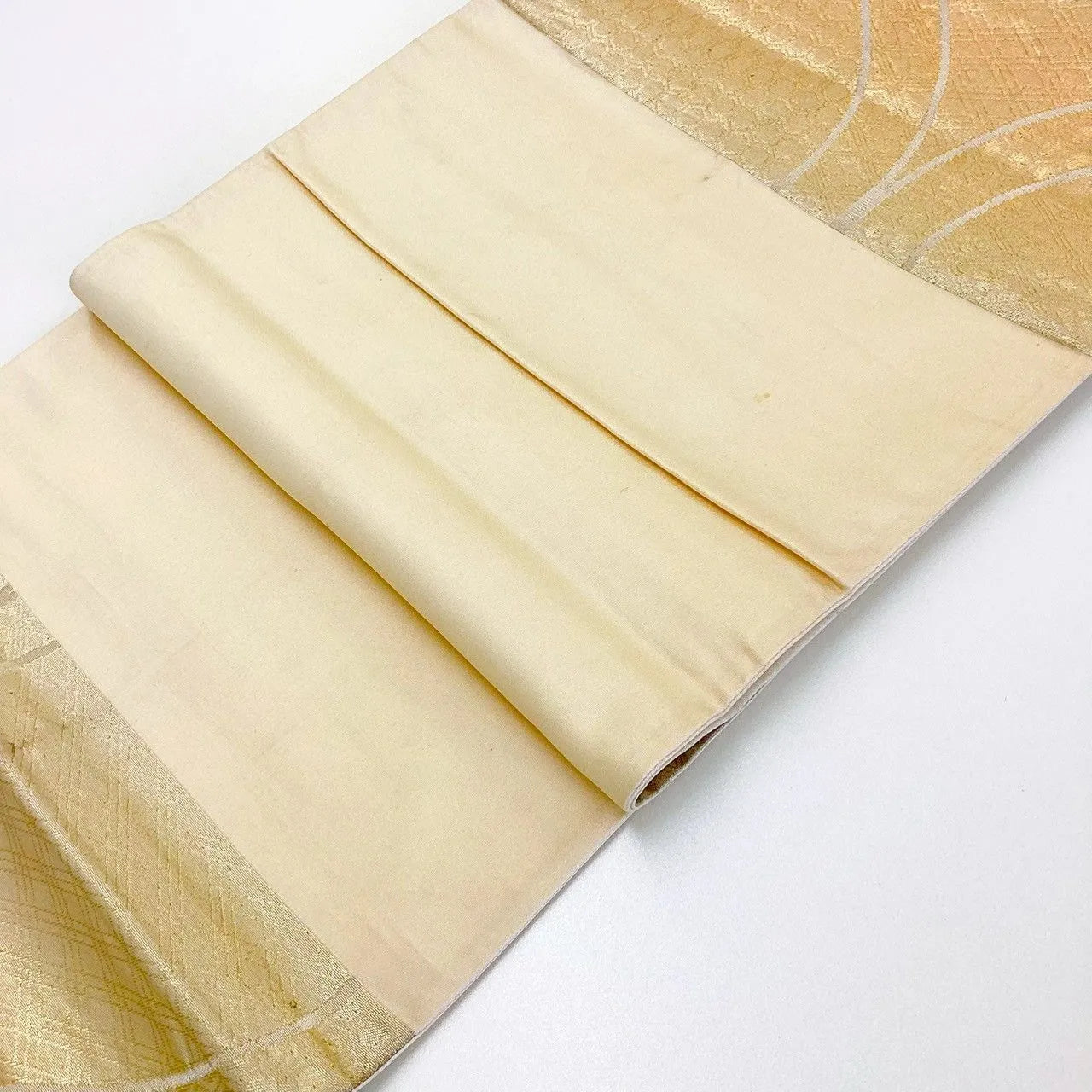 6274# Japanese Vintage Fukuro Obi Belt Kimono Fabric Silk Traditional Gold