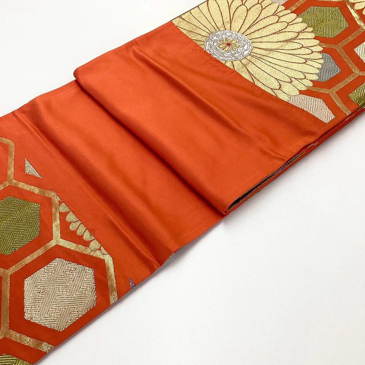 6275# Japanese Vintage Fukuro Obi Belt Kimono Fabric Silk Traditional