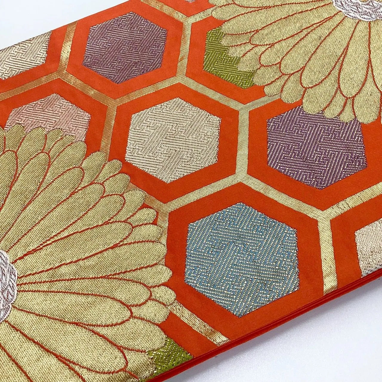 6275# Japanese Vintage Fukuro Obi Belt Kimono Fabric Silk Traditional