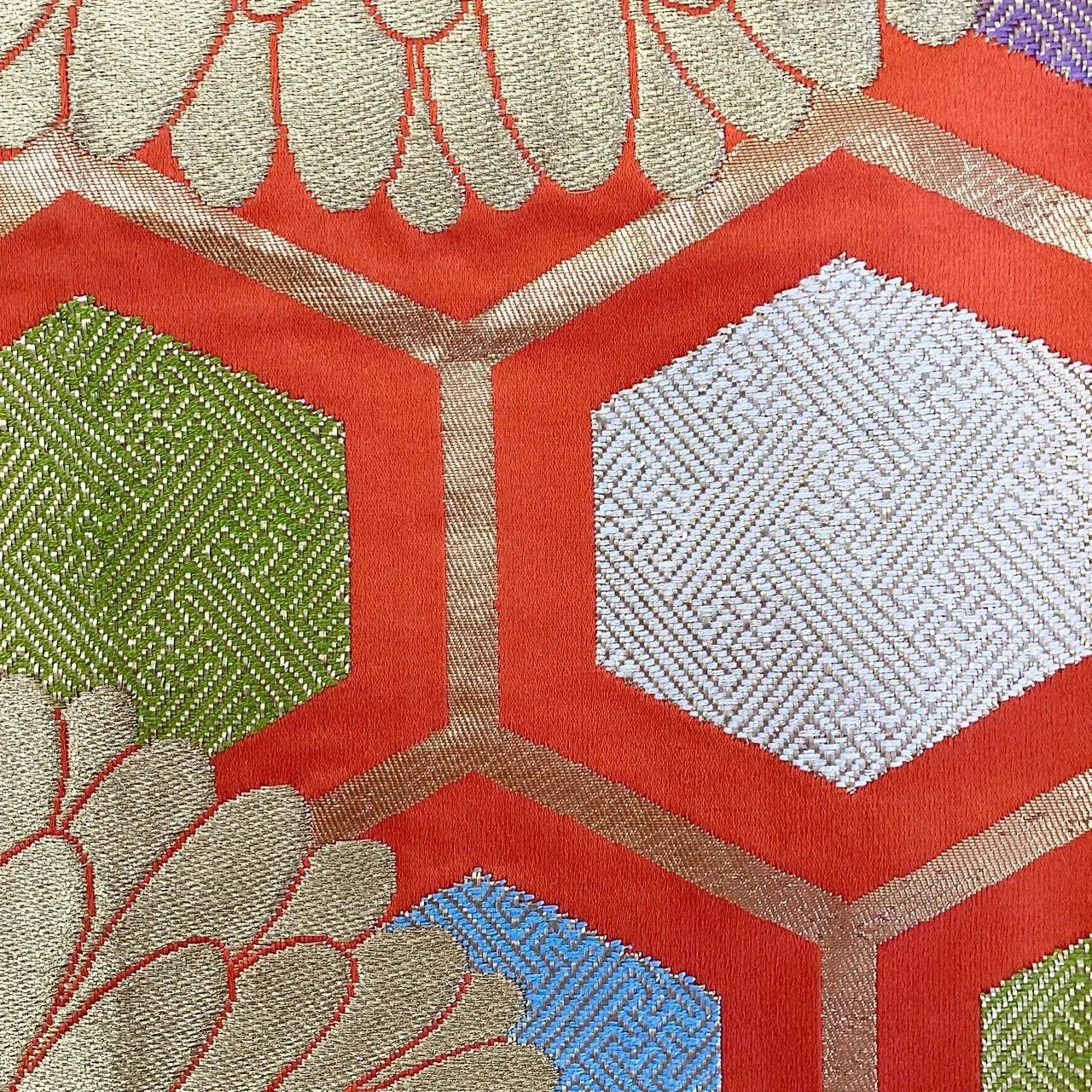 6275# Japanese Vintage Fukuro Obi Belt Kimono Fabric Silk Traditional