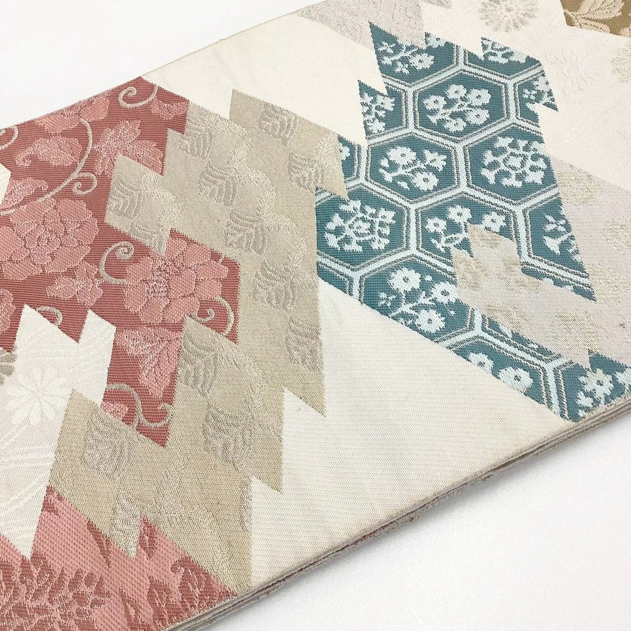 6276# Japanese Vintage Fukuro Obi Belt Kimono Fabric Silk Traditional