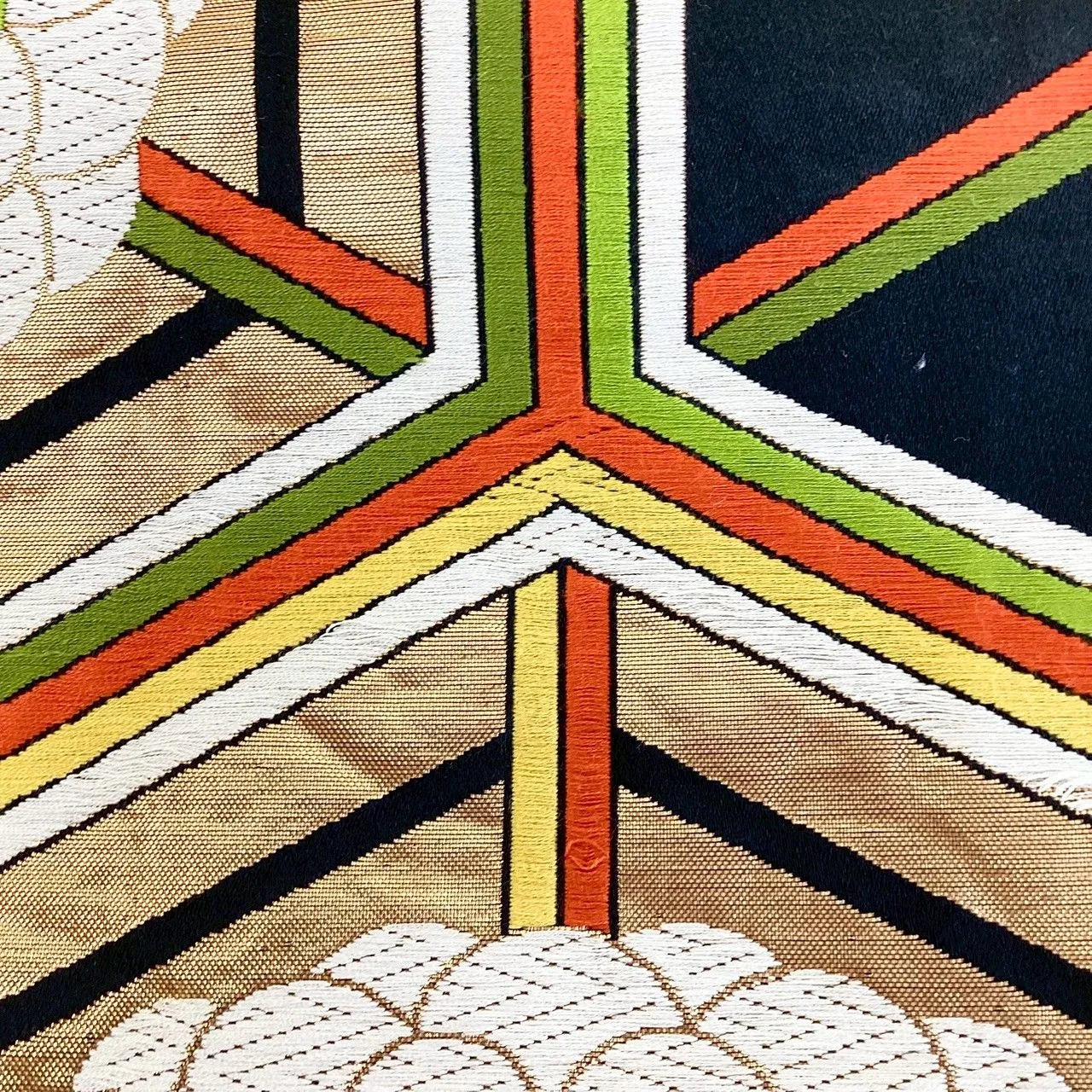 6277# Japanese Vintage Fukuro Obi Belt Kimono Fabric Silk Traditional Embroidery