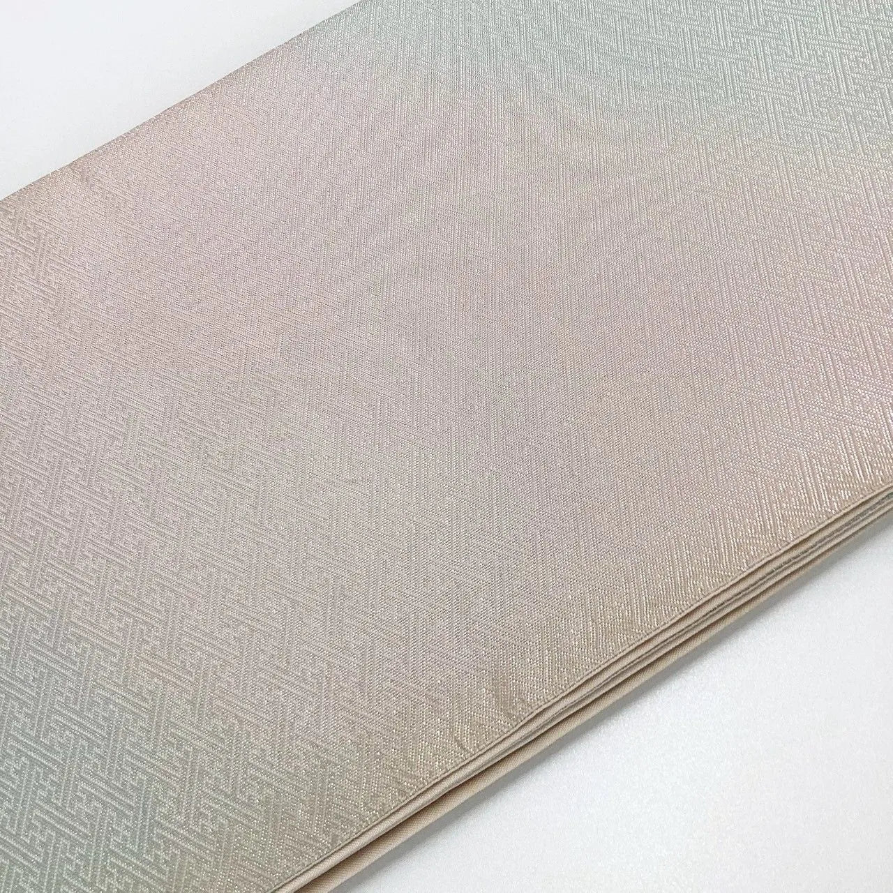 6279# Japanese Vintage Fukuro Obi Belt Kimono Fabric Silk Traditional Silver