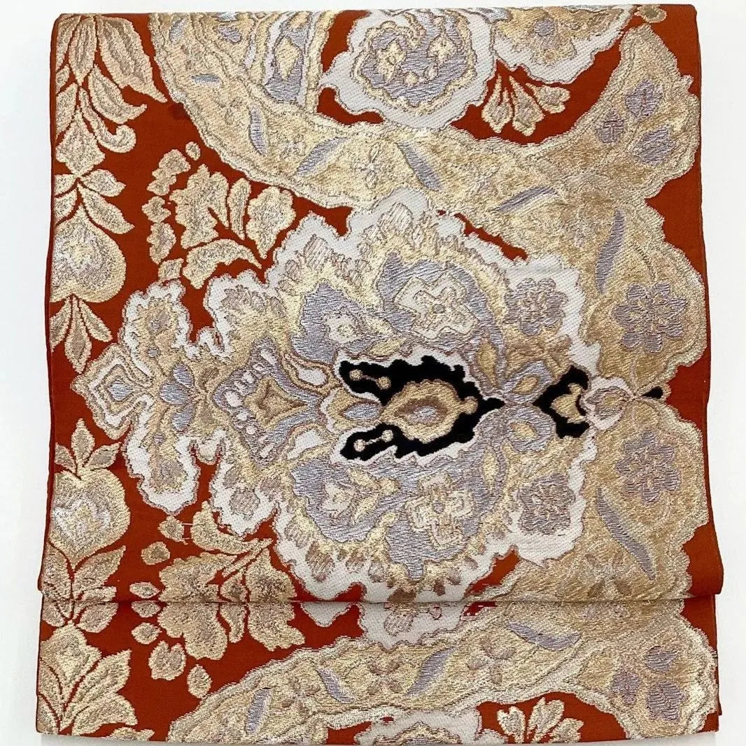 6254# Japanese Vintage Fukuro Obi Belt Kimono Fabric Silk Traditional Untailored