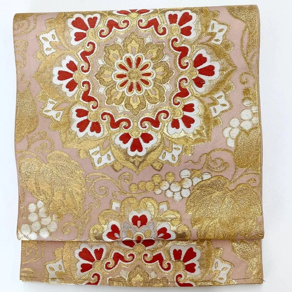 6257# Japanese Vintage Fukuro Obi Belt Kimono Fabric Silk Traditional