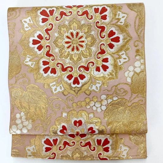 6257# Japanese Vintage Fukuro Obi Belt Kimono Fabric Silk Traditional