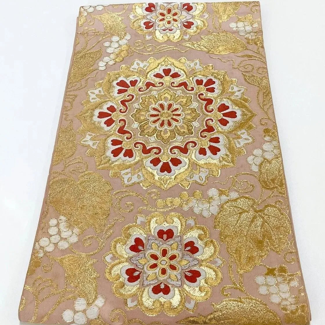 6257# Japanese Vintage Fukuro Obi Belt Kimono Fabric Silk Traditional