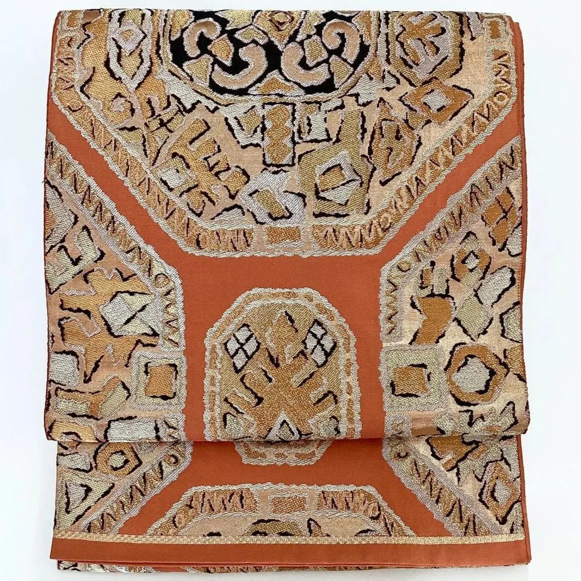 6259# Japanese Vintage Fukuro Obi Belt Kimono Fabric Silk Traditional