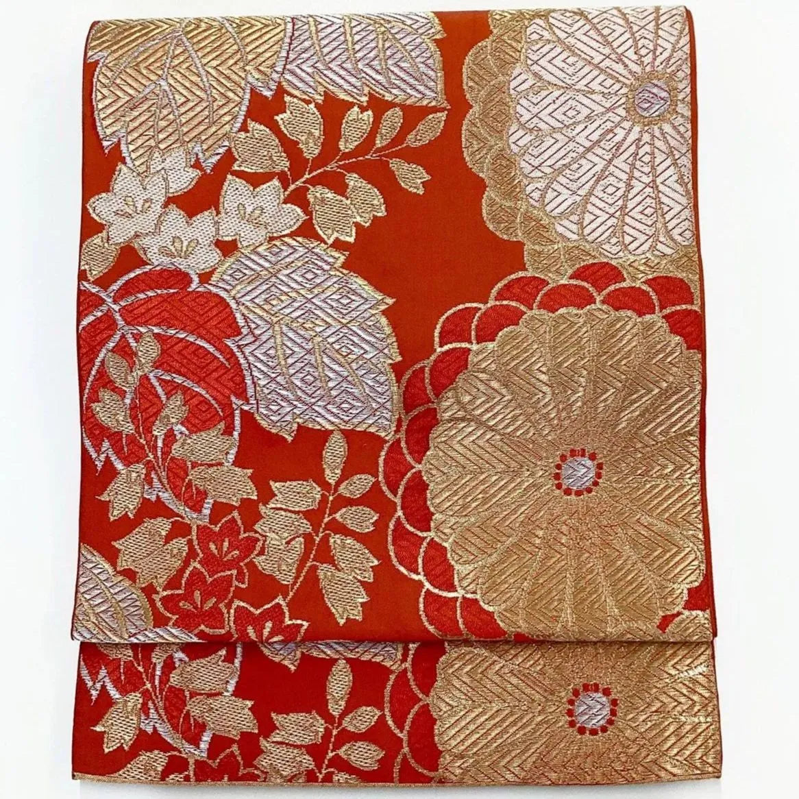 6267# Japanese Vintage Fukuro Obi Belt Kimono Fabric Silk Traditional