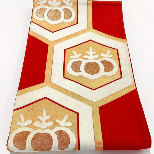 6270# Japanese Vintage Fukuro Obi Belt Kimono Fabric Silk Traditional Embroidery