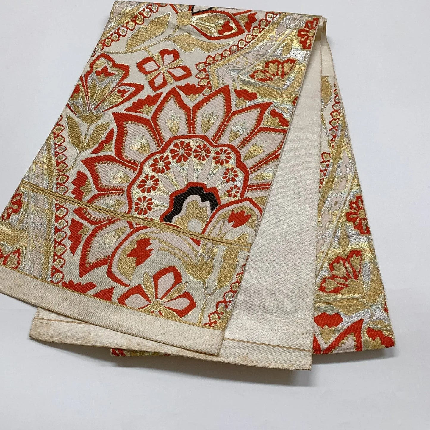 6281# Japanese Vintage Fukuro Obi Belt Kimono Fabric Silk Traditional