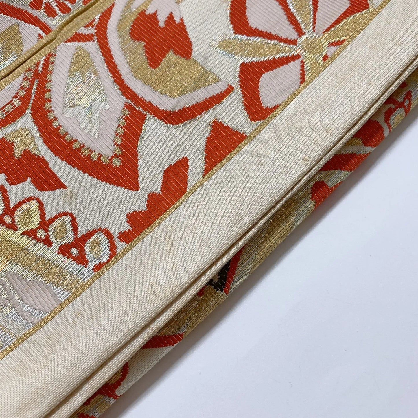 6281# Japanese Vintage Fukuro Obi Belt Kimono Fabric Silk Traditional