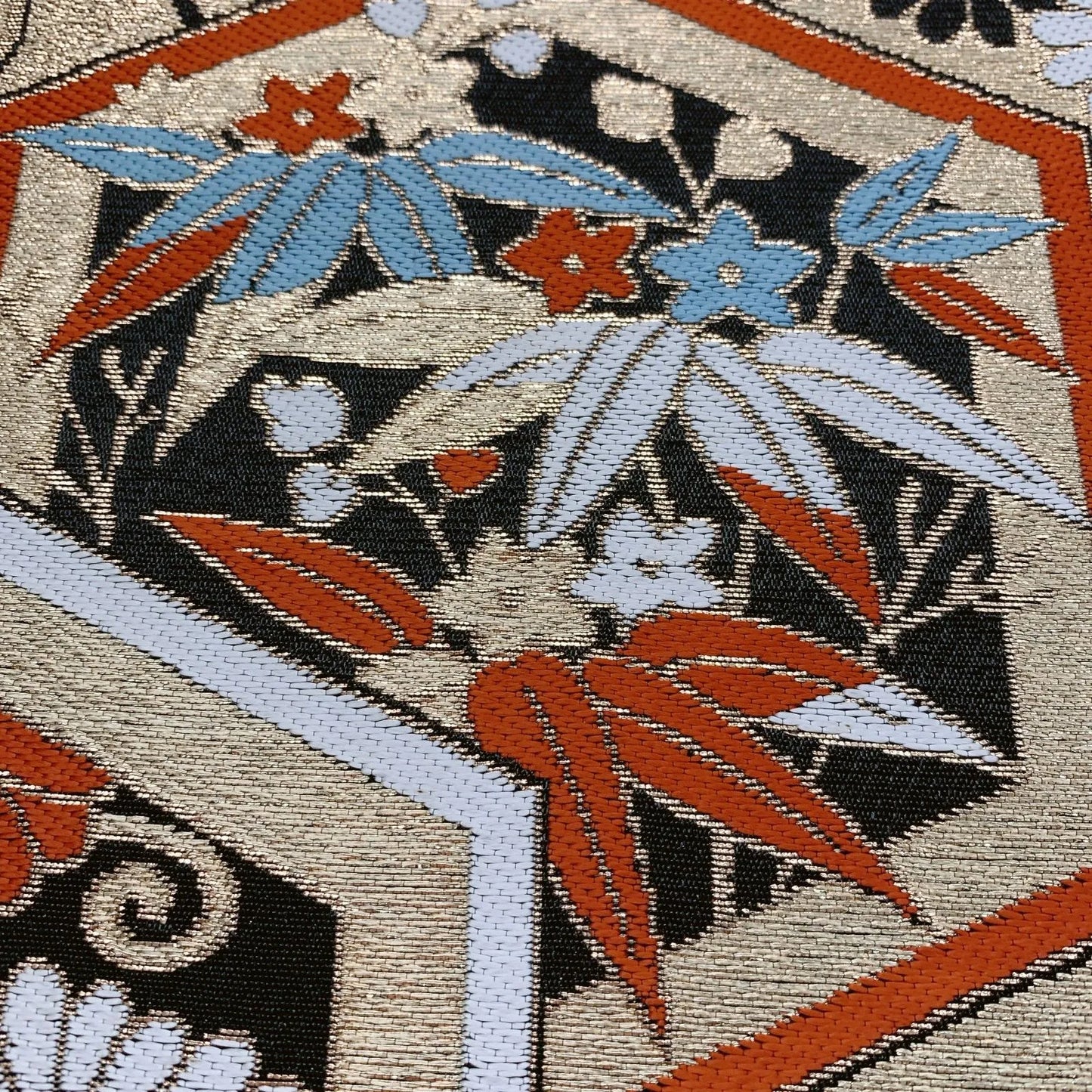 6284# Japanese Vintage Fukuro Obi Belt Kimono Fabric Silk Traditional