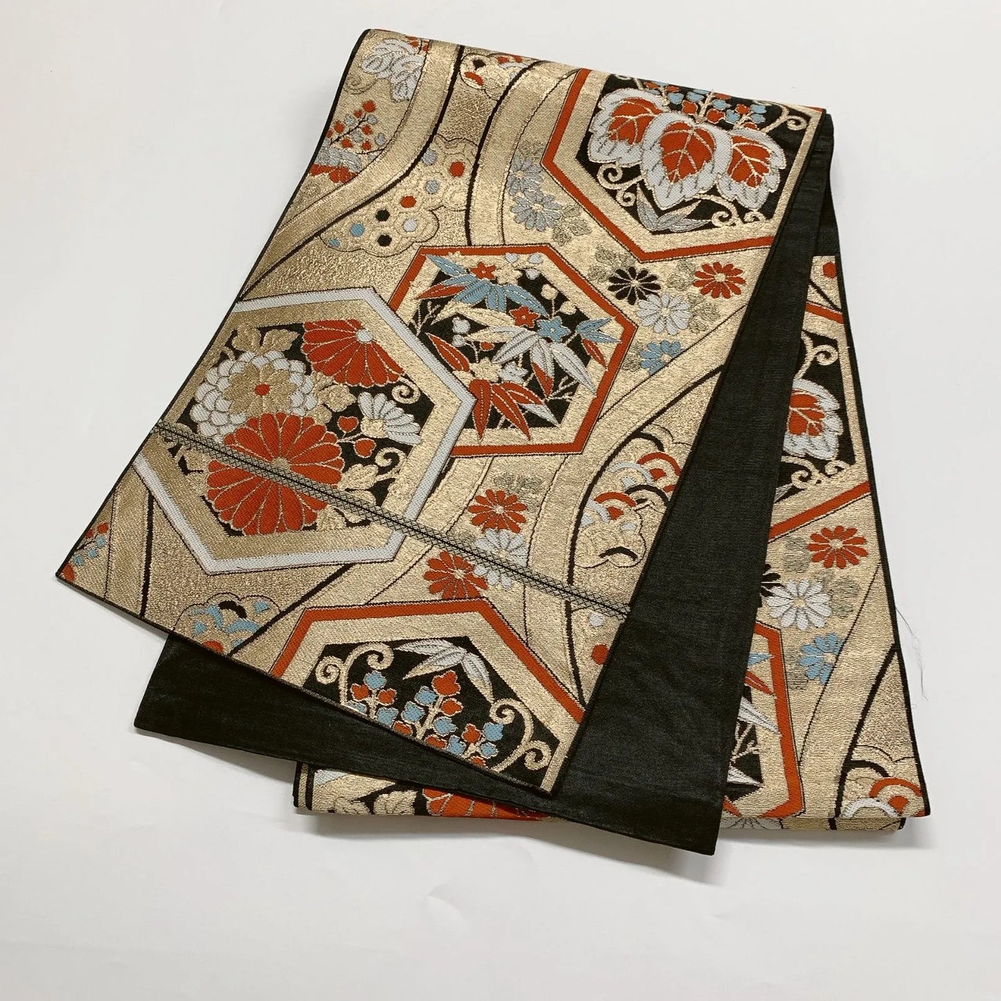 6284# Japanese Vintage Fukuro Obi Belt Kimono Fabric Silk Traditional