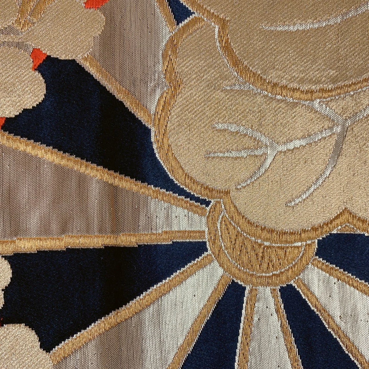 6289# Japanese Vintage Fukuro Obi Belt Kimono Fabric Silk Traditional Black