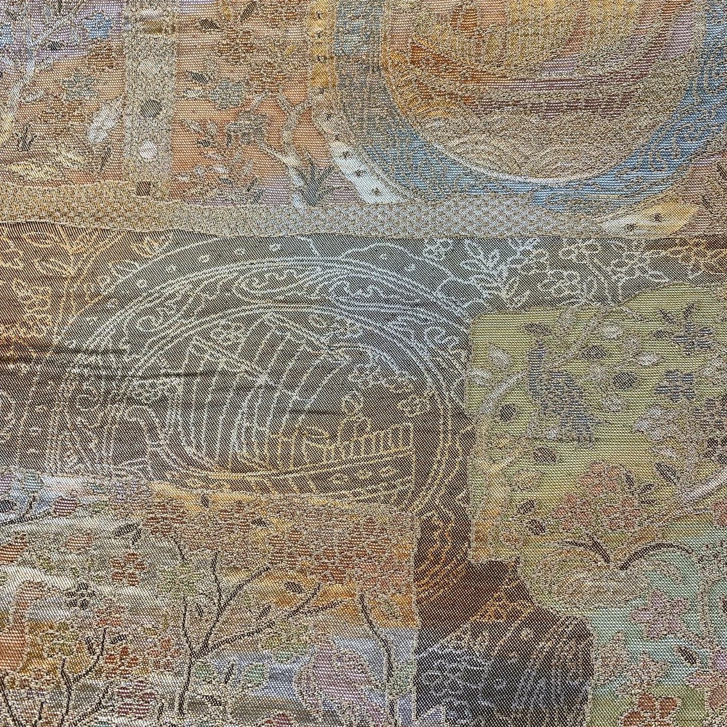 6296# Japanese Vintage Fukuro Obi Belt Kimono Fabric Silk Traditional