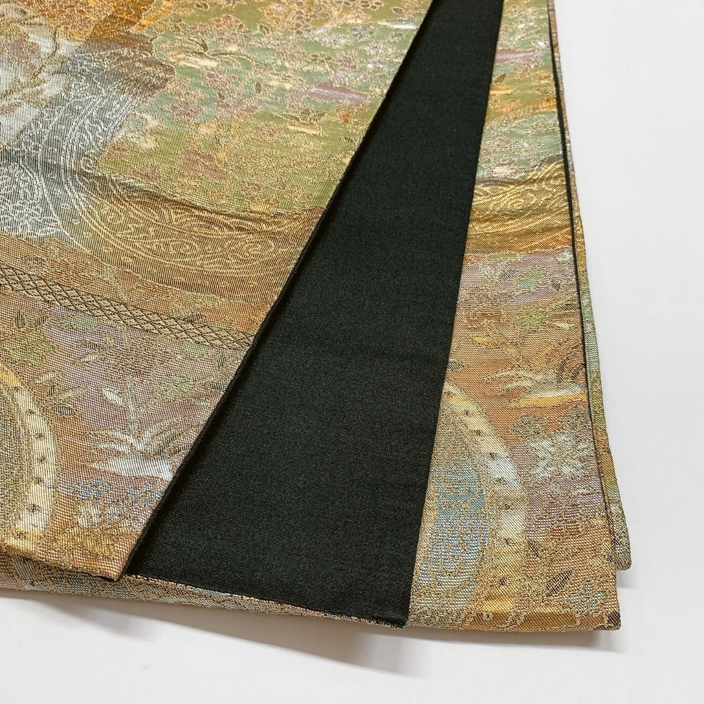 6296# Japanese Vintage Fukuro Obi Belt Kimono Fabric Silk Traditional