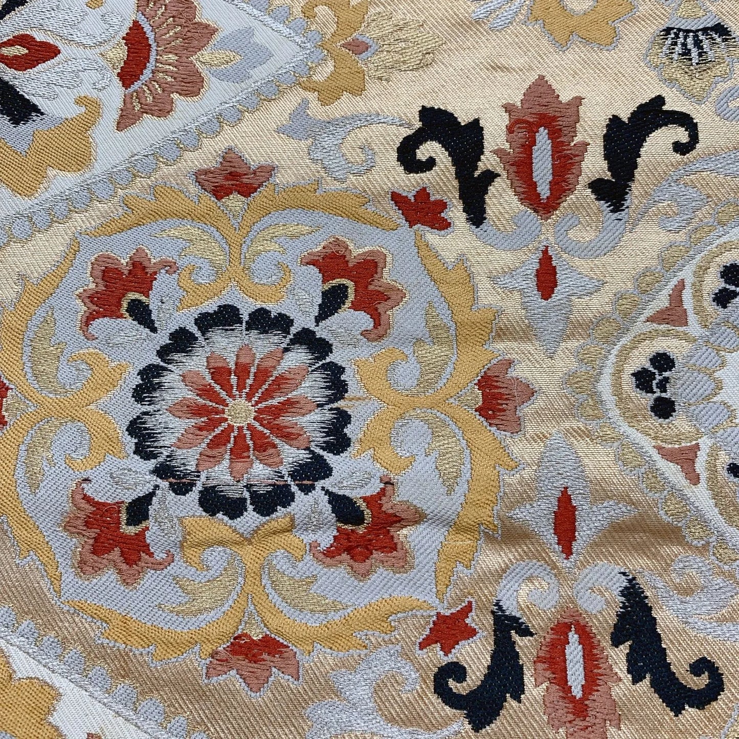 6297# Japanese Vintage Fukuro Obi Belt Kimono Fabric Silk Traditional 　