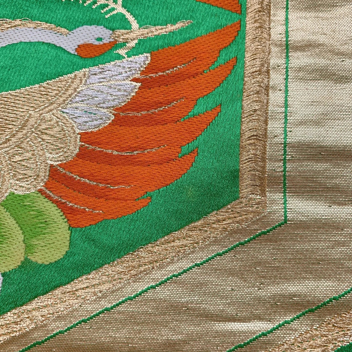 6298# Japanese Vintage Fukuro Obi Belt Kimono Fabric Silk Traditional