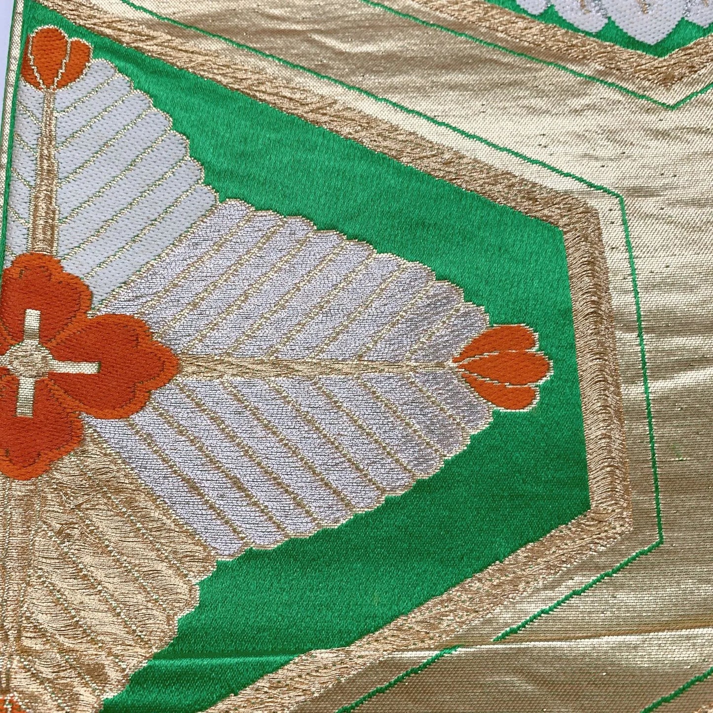 6298# Japanese Vintage Fukuro Obi Belt Kimono Fabric Silk Traditional