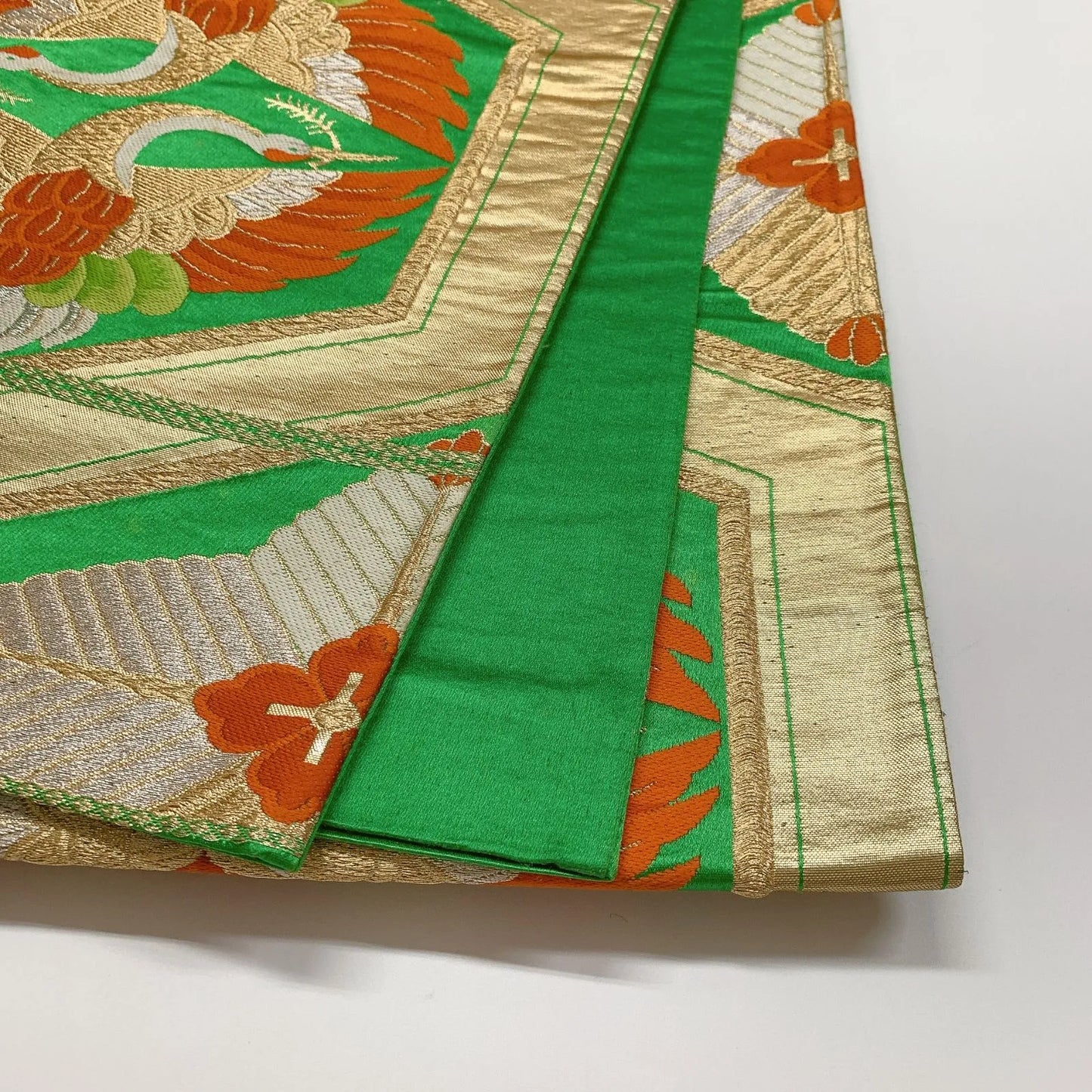 6298# Japanese Vintage Fukuro Obi Belt Kimono Fabric Silk Traditional