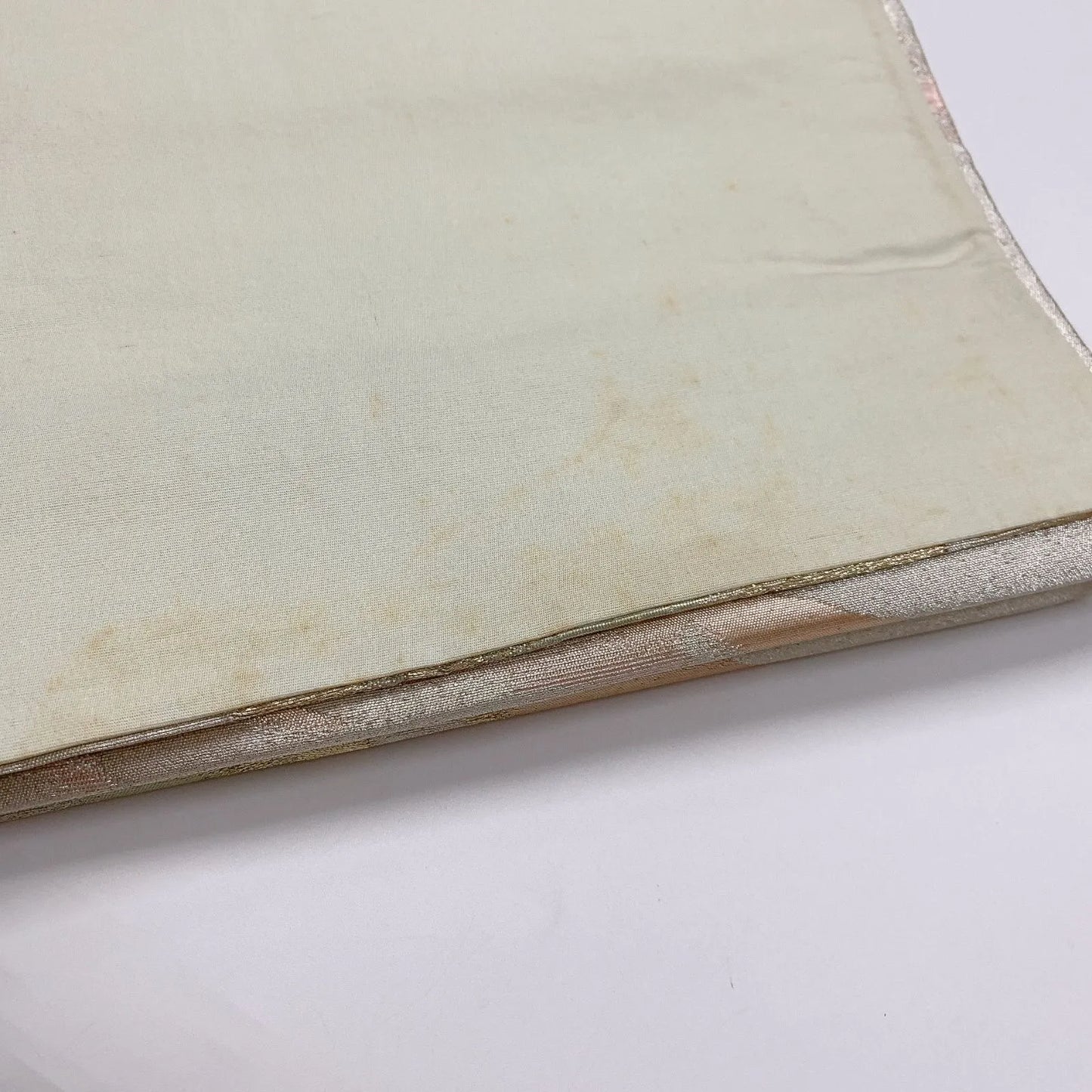 6299# Japanese Vintage Fukuro Obi Belt Kimono Fabric Silk Traditional Silver