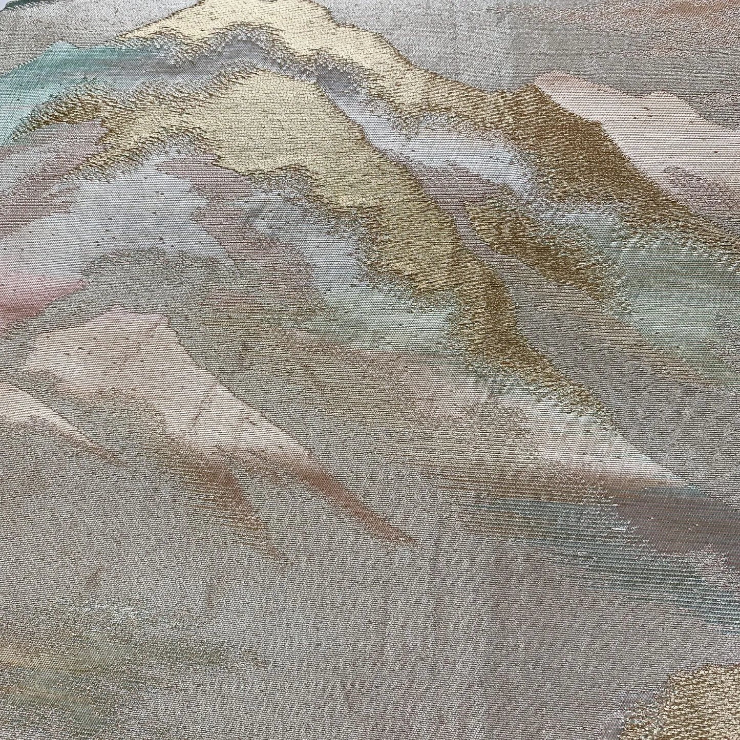 6299# Japanese Vintage Fukuro Obi Belt Kimono Fabric Silk Traditional Silver