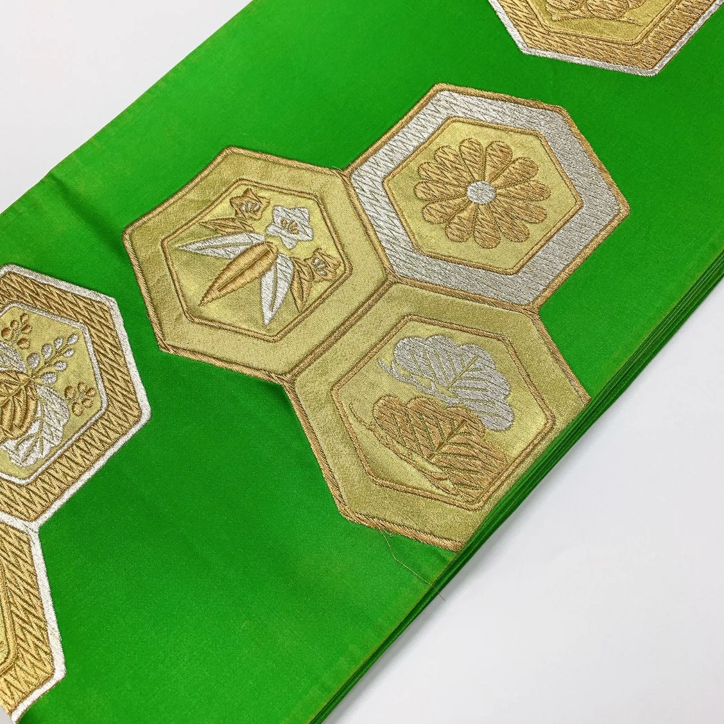 6300# Japanese Vintage Fukuro Obi Belt Kimono Fabric Silk Traditional