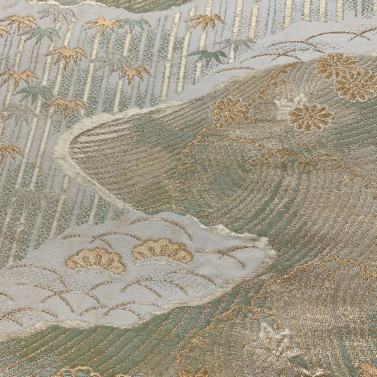 6303# Japanese Vintage Fukuro Obi Belt Kimono Fabric Silk Traditional