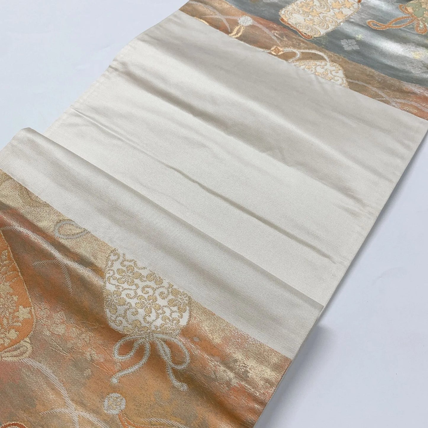 6305# Japanese Vintage Fukuro Obi Belt Kimono Fabric Silk Traditional