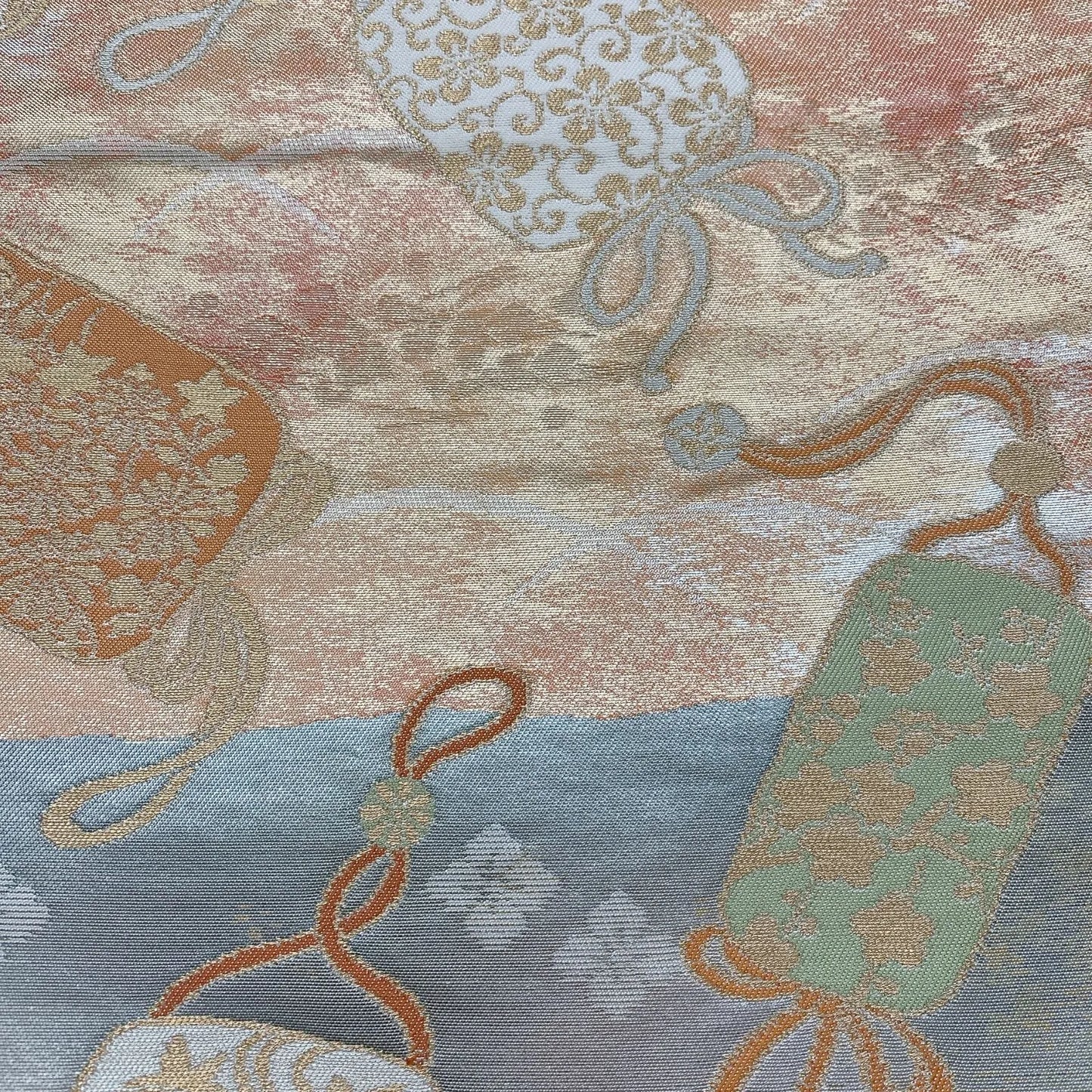 6305# Japanese Vintage Fukuro Obi Belt Kimono Fabric Silk Traditional