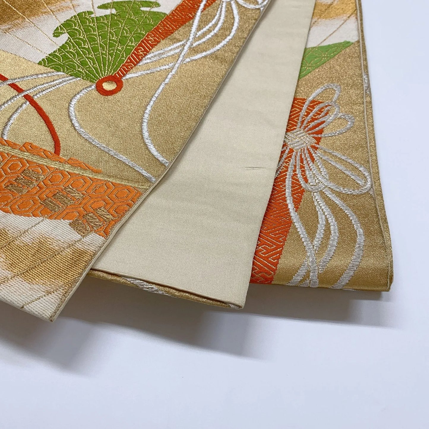 6306# Japanese Vintage Fukuro Obi Belt Kimono Fabric Silk Traditional