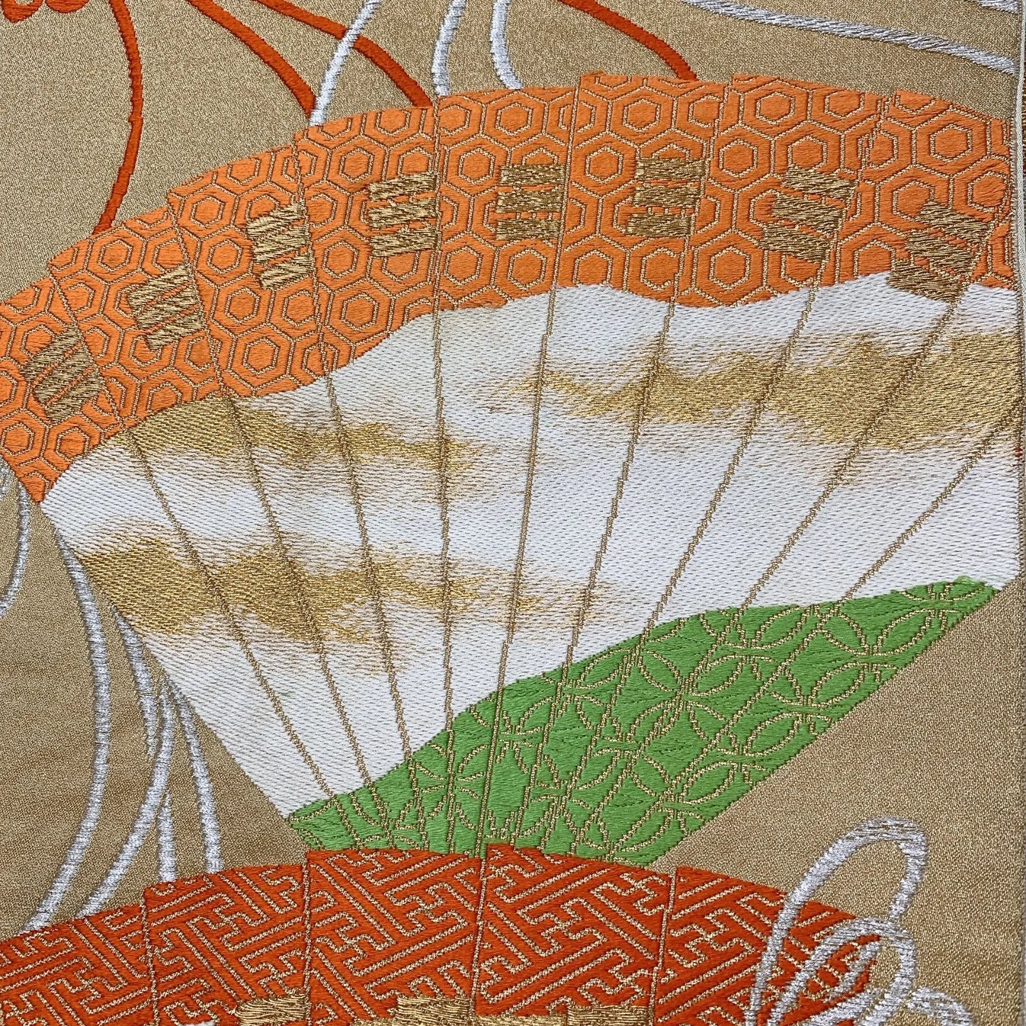 6306# Japanese Vintage Fukuro Obi Belt Kimono Fabric Silk Traditional