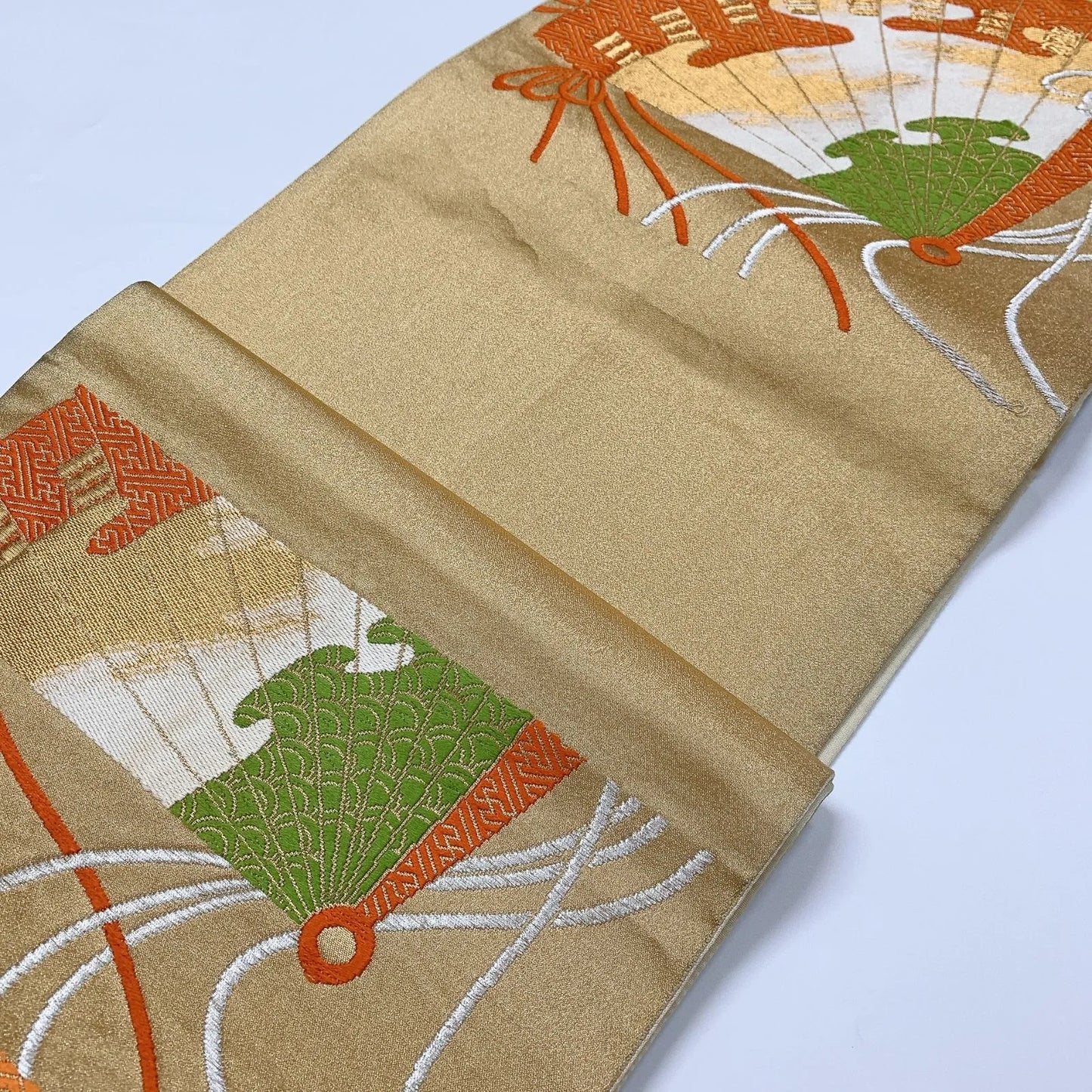 6306# Japanese Vintage Fukuro Obi Belt Kimono Fabric Silk Traditional