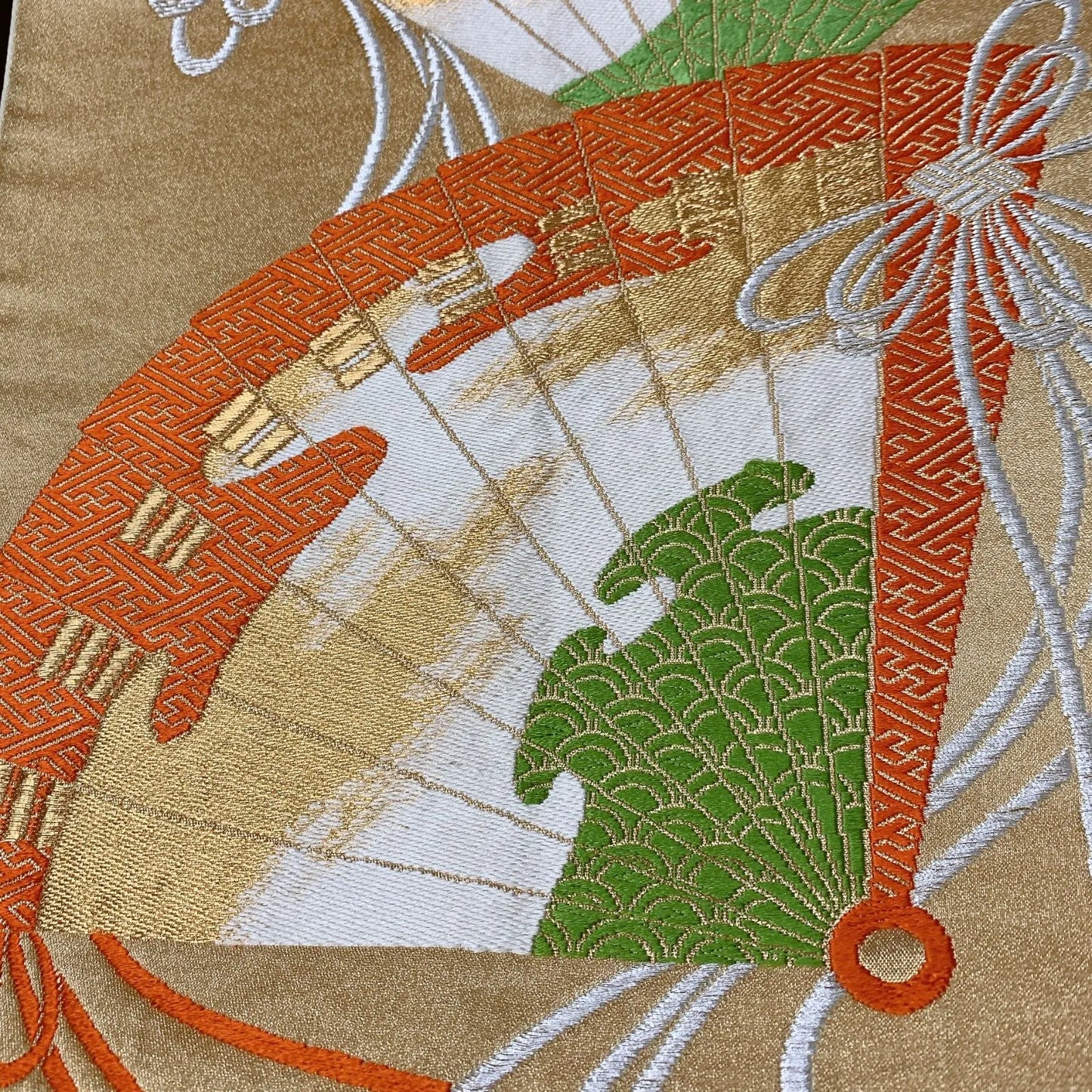 6306# Japanese Vintage Fukuro Obi Belt Kimono Fabric Silk Traditional