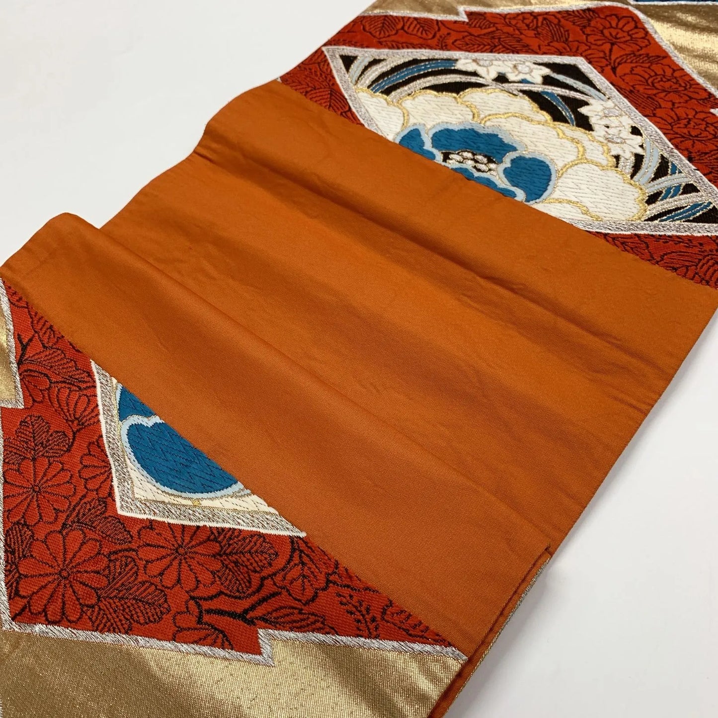 6309# Japanese Vintage Fukuro Obi Belt Kimono Fabric Silk Traditional